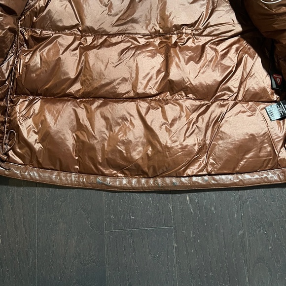 Aritzia Super Puff Puffer Jacket Brown Vegan Leather Women's Size SMALL - Picture 5 of 16